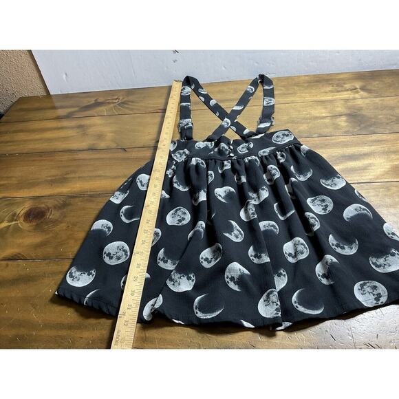 Hot Topic Moon Phase Suspender Skirt Button Front Black Gray Size Small SM - Picture 2 of 13